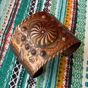 Vintage Native American Navajo Copper Adjustable Cuff Bracelet